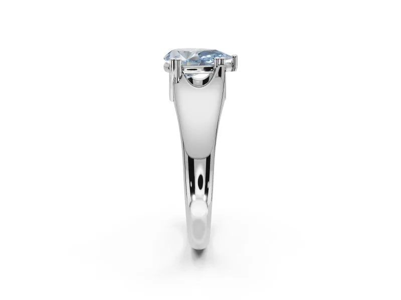 Pear-Shaped Double Claw Solitaire Engagement Ring Setting for a Fancy Blue Lab-Grown Diamond | Sterling Silver