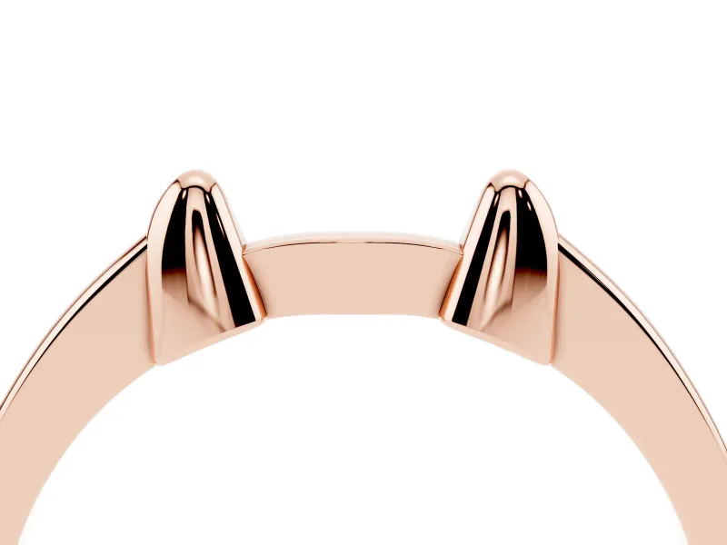 Bamboo-Inspired Plain Band Set in Rose gold