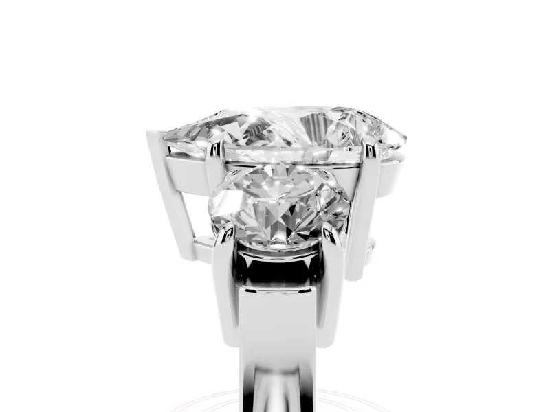 Pear-Shaped Three Stone Engagement Ring Setting | Open Baskets | Sterling Silver