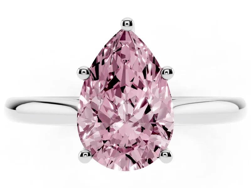 Pear-Shaped Cathedral Engagement Ring Setting for a Fancy Pink Lab-Grown Diamond | White Gold