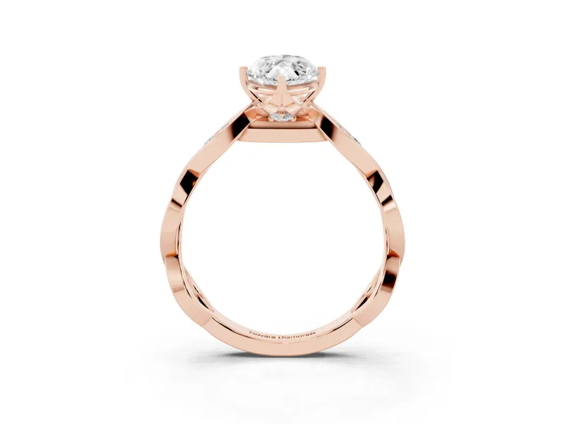 Marquise Twisted Infinity Engagement Ring Setting | Accented Strands | Rose Gold