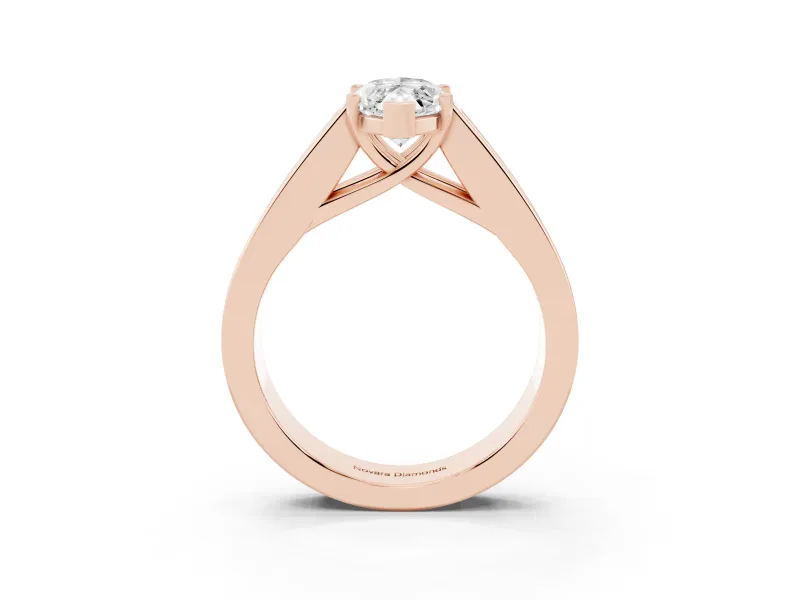 Marquise Channel-Set Engagement Ring Setting | Princess Side Stones | Rose Gold