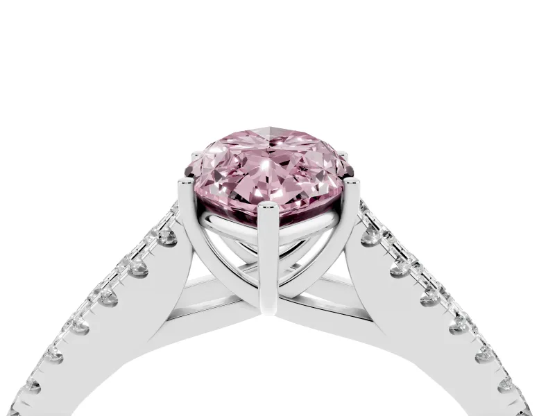 Marquise Graduated Split Shank Engagement Ring Setting for a Fancy Pink Lab-Grown Diamond | Sterling Silver