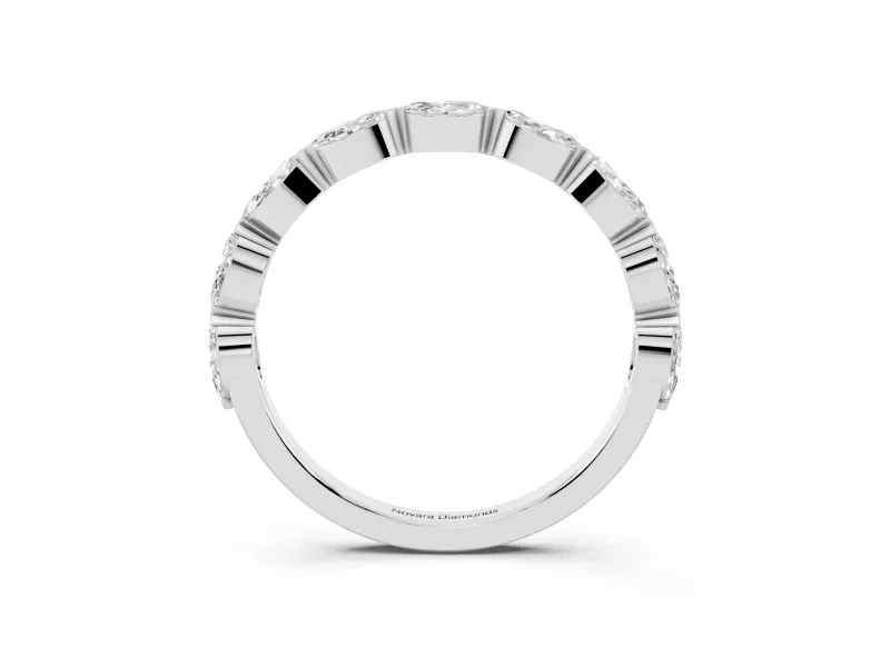 Marquise Diamond Eternity Band Set in Platinum with Bezel Setting