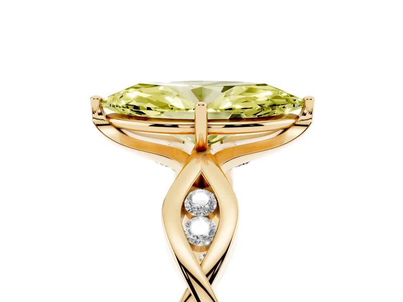 Marquise Twisted Infinity Engagement Ring Setting for a Fancy Yellow Lab-Grown Diamond | Yellow Gold