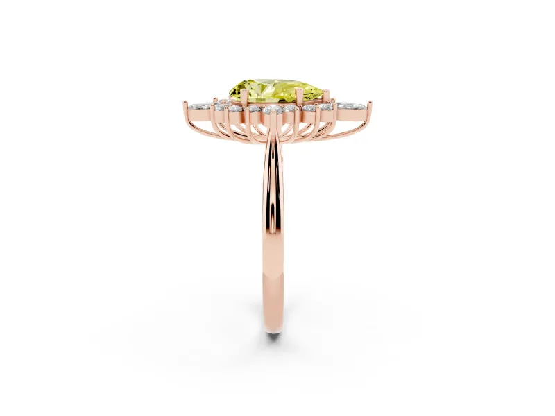 Pear-Shaped Engagement Ring Setting for a Fancy Yellow Lab-Grown Diamond | Rose Gold - Design NV-24790