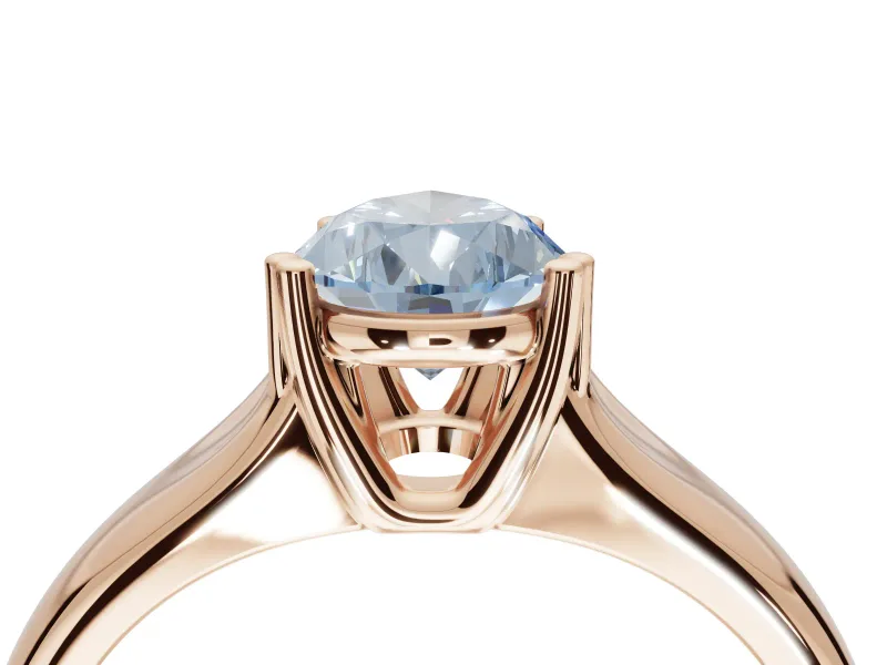 Pear-Shaped Double Claw Solitaire Engagement Ring Setting for a Fancy Blue Lab-Grown Diamond | Rose Gold