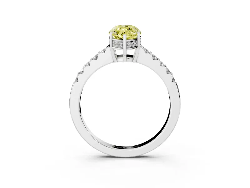 Marquise Engagement Ring Setting for a Fancy Yellow Lab-Grown Diamond | Sterling Silver - Design NV-24649
