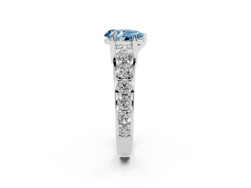 Pear-Shaped Engagement Ring Setting for a Fancy Blue Lab-Grown Diamond | Sterling Silver - Design NV-24645
