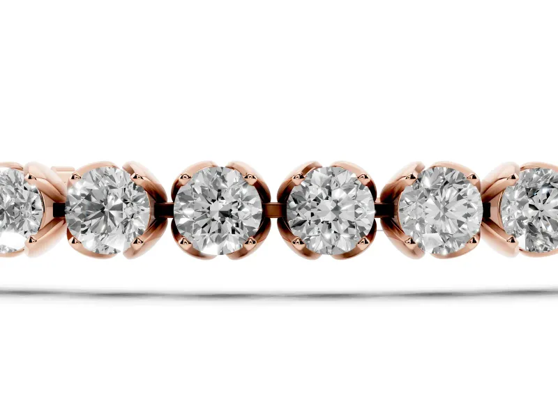 Round Lab-Grown Diamond Tennis Bracelet | Claw Prong Baskets | Rose Gold