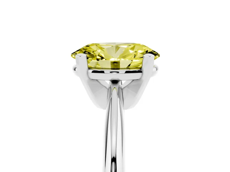 Oval Solitaire Engagement Ring Setting for a Fancy Yellow Lab-Grown Diamond | Platinum