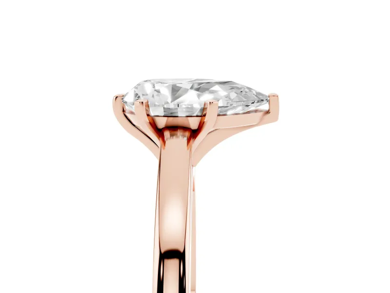 Pear-Shaped Solitaire Engagement Ring Setting | Basket Rail | Rose Gold