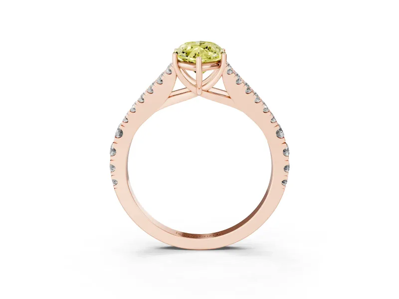 Marquise Graduated Split Shank Engagement Ring Setting for a Fancy Yellow Lab-Grown Diamond | Rose Gold