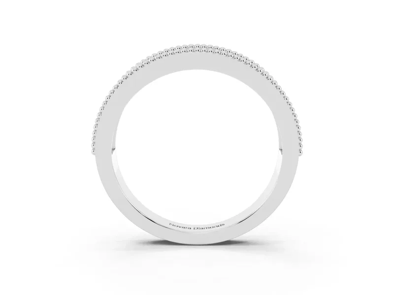 Round Lab-Grown Diamond Vintage Twisted Openwork Wedding Band | Milgrain Edges | White Gold