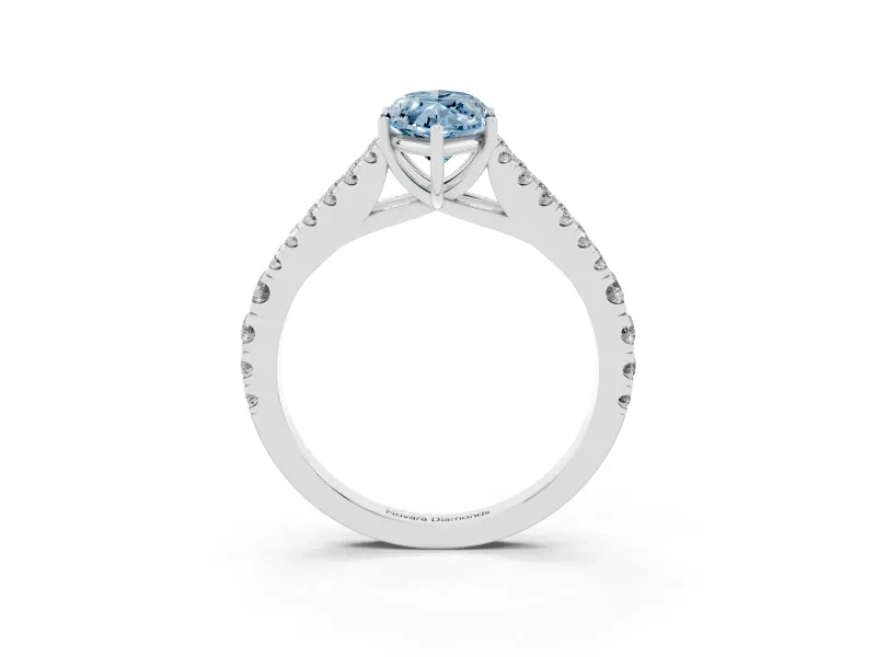 Marquise Graduated Split Shank Engagement Ring Setting for a Fancy Blue Lab-Grown Diamond | Platinum