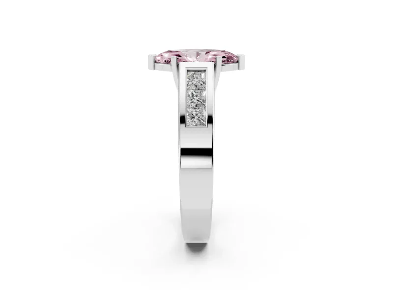 Marquise Channel-Set Engagement Ring Setting for a Fancy Pink Lab-Grown Diamond | Platinum
