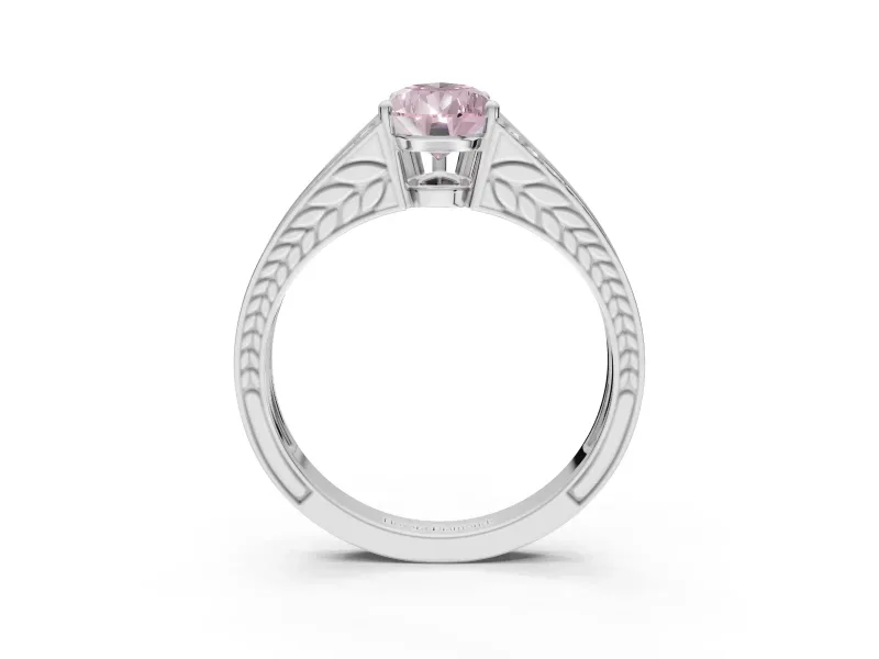 Pear-Shaped Split Shank Pavé Engagement Ring Setting for a Fancy Pink Lab-Grown Diamond | Sterling Silver
