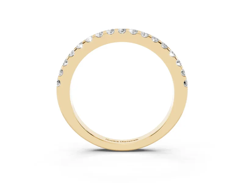 Round Diamond Pavé Eternity Band Set in Yellow gold with Micro Prongs