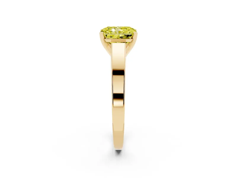 Radiant Cut Solitaire Engagement Ring Setting for a Fancy Yellow Lab-Grown Diamond | Yellow Gold