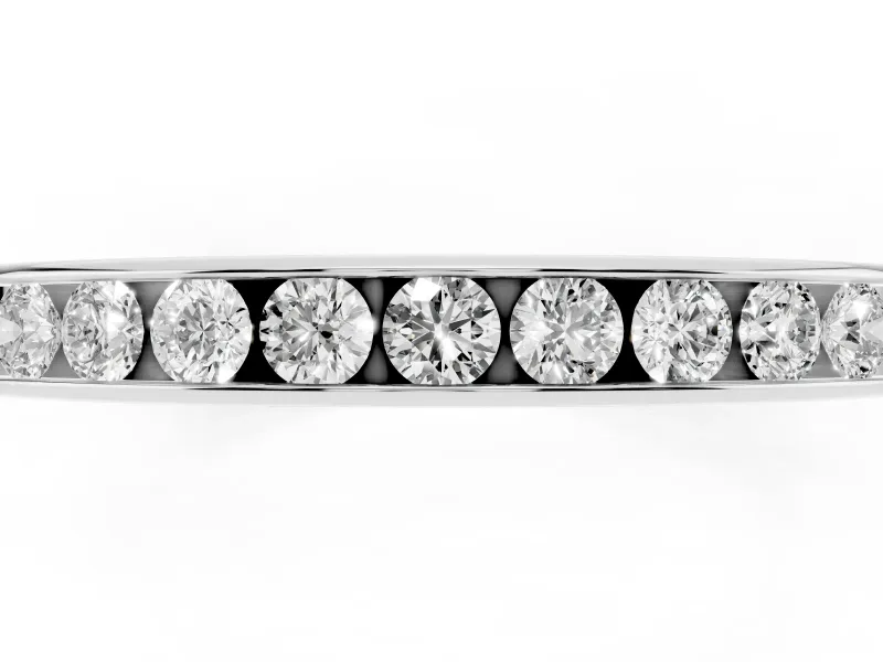 Round Diamond Wedding Eternity Band Set in Platinum with Channel Setting