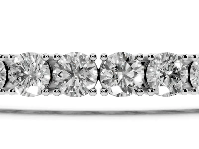 Round Lab-Grown Diamond In-Line Tennis Bracelet | Shared Prongs | Sterling Silver