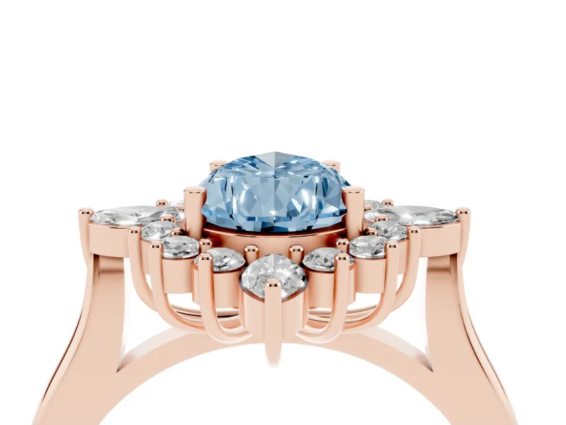 Pear-Shaped Engagement Ring Setting for a Fancy Blue Lab-Grown Diamond | Rose Gold - Design NV-24790