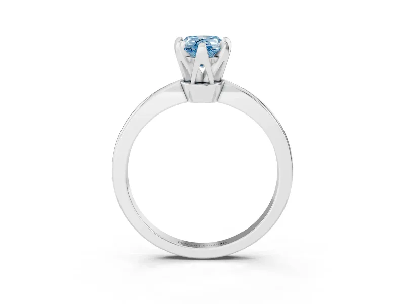 Pear-Shaped Engagement Ring Setting for a Fancy Blue Lab-Grown Diamond | Sterling Silver - Design NV-24888