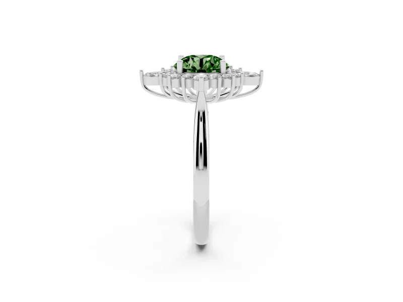 Round Engagement Ring Setting for a Fancy Green Lab-Grown Diamond | Platinum - Design NV-24790