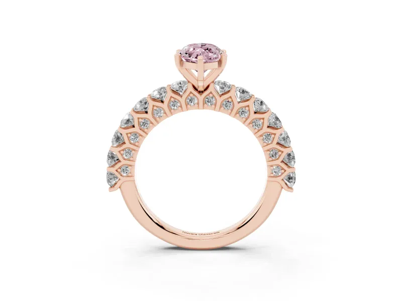 Marquise Shared Prong Engagement Ring Setting for a Fancy Pink Lab-Grown Diamond | Rose Gold