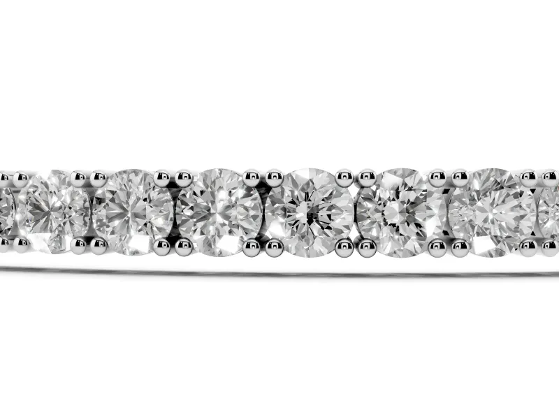 Round Lab-Grown Diamond Tennis Bracelet | Corner Prong Settings | White Gold