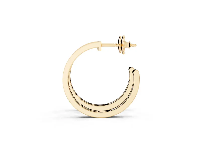 Baguette Lab-Grown Diamond Channel-Set Hoop Earrings | End-to-End Row | Yellow Gold