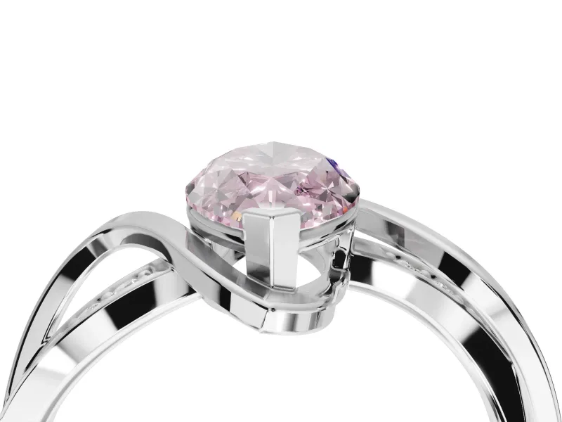 Marquise Bypass Solitaire Engagement Ring Setting for a Fancy Pink Lab-Grown Diamond | Platinum