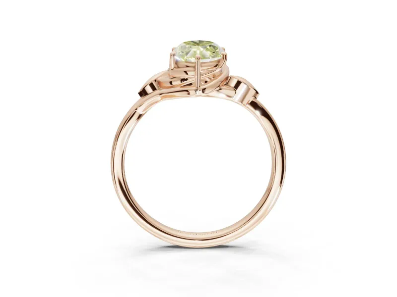 Marquise Bypass Solitaire Engagement Ring Setting for a Fancy Yellow Lab-Grown Diamond | Rose Gold