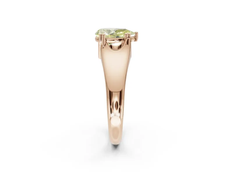 Pear-Shaped Double Claw Solitaire Engagement Ring Setting for a Fancy Yellow Lab-Grown Diamond | Rose Gold
