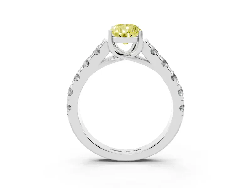 Pear-Shaped Engagement Ring Setting for a Fancy Yellow Lab-Grown Diamond | Sterling Silver - Design NV-24643