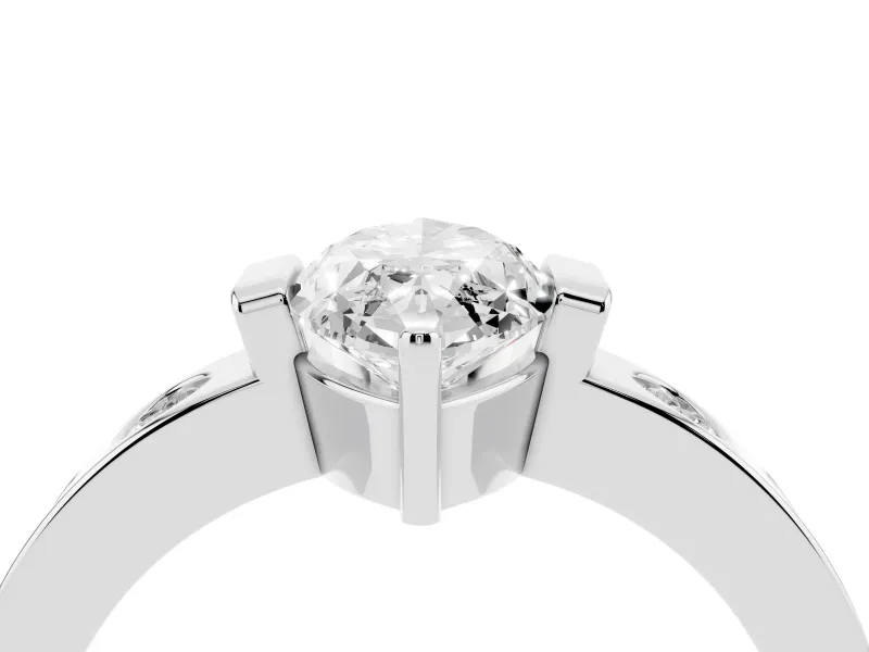 Marquise Tension Style Engagement Ring Setting | Flush Set Accents | Platinum