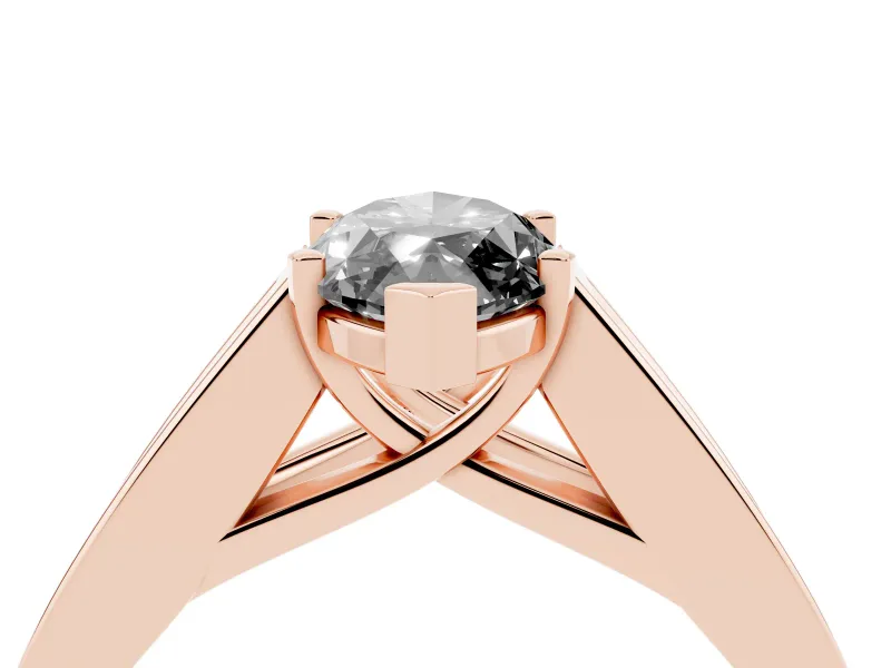 Marquise Channel-Set Engagement Ring Setting for a Black Center | Princess Side Stones | Rose Gold