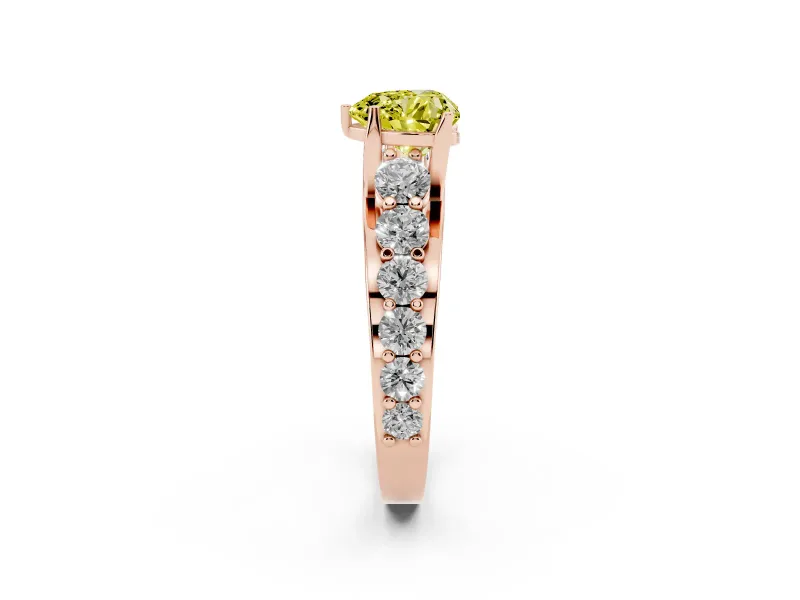 Heart-Shaped Engagement Ring Setting for a Fancy Yellow Lab-Grown Diamond | Rose Gold - Design NV-24645