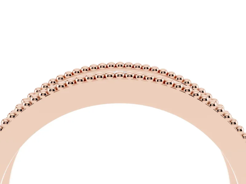 Round Lab-Grown Diamond Vintage Twisted Openwork Wedding Band | Milgrain Edges | Rose Gold