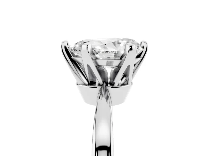 Pear Cut Diamond Solitaire Engagement Ring Set in Platinum with Slim Tapered Solitaire Band