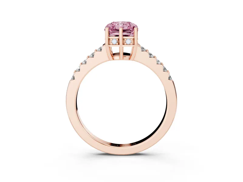 Radiant Cut Engagement Ring Setting for a Fancy Pink Lab-Grown Diamond | Rose Gold - Design NV-24649