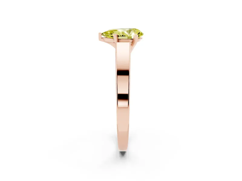 Pear-Shaped Solitaire Engagement Ring Setting for a Fancy Yellow Lab-Grown Diamond | Rose Gold