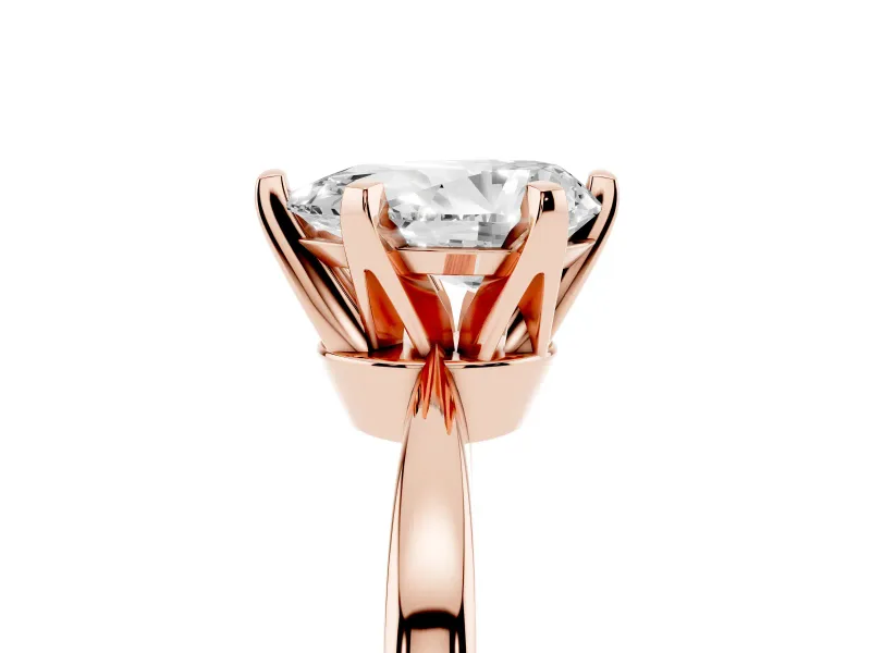 Pear-Shaped Tapered Solitaire Engagement Ring Setting | Claw Prong Head | Rose Gold