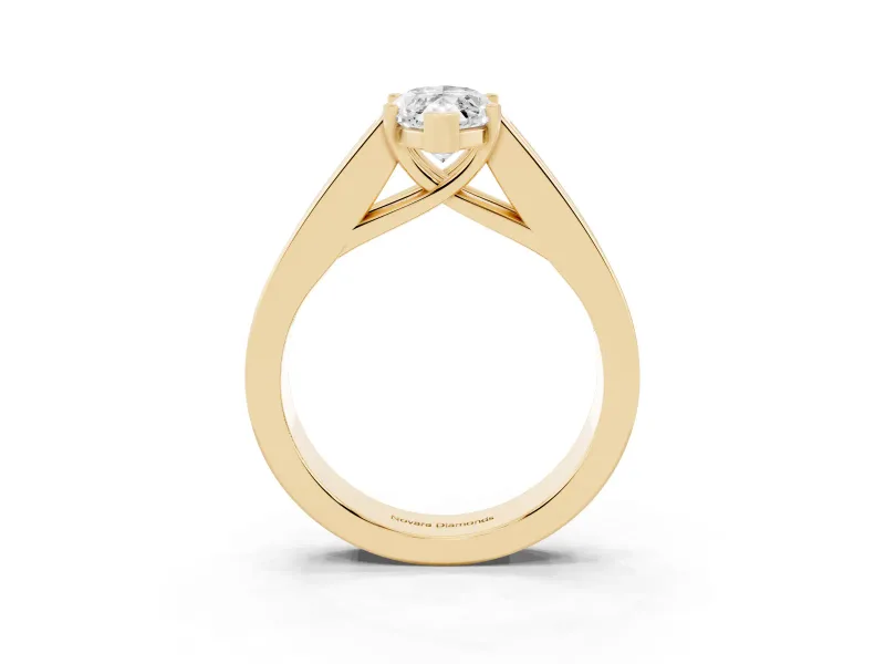 Marquise Channel-Set Engagement Ring Setting | Princess Side Stones | Yellow Gold