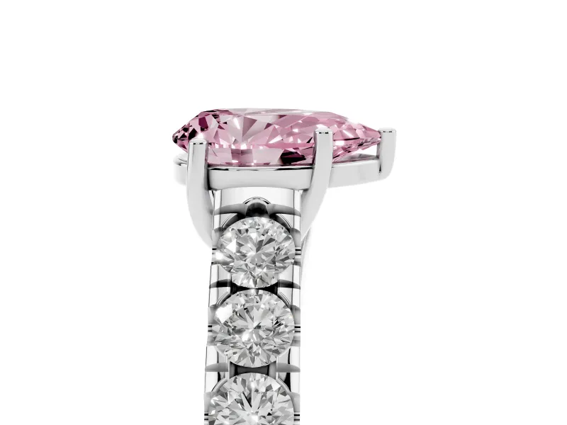 Pear-Shaped Engagement Ring Setting for a Fancy Pink Lab-Grown Diamond | Sterling Silver - Design NV-24643