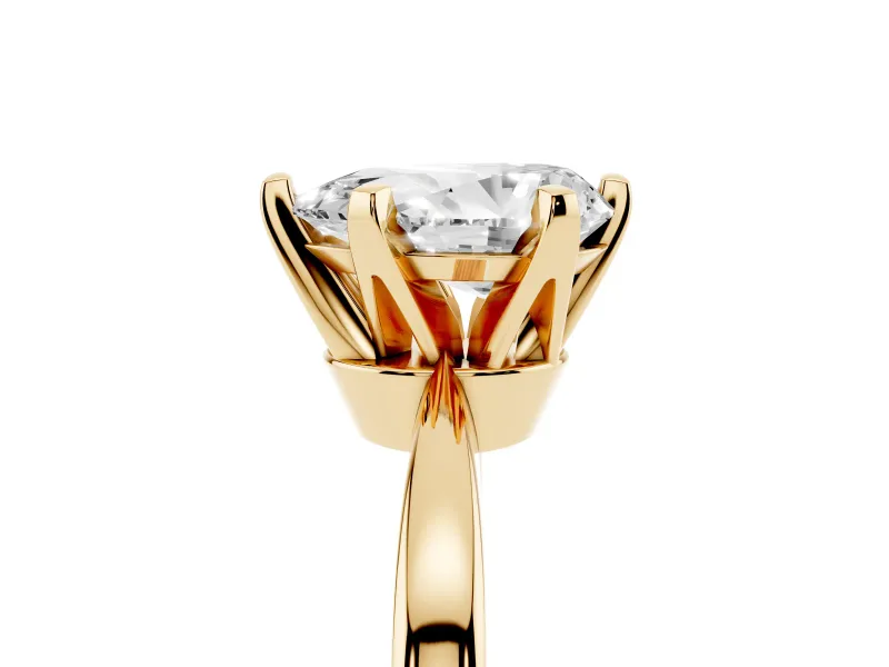 Pear-Shaped Tapered Solitaire Engagement Ring Setting | Claw Prong Head | Yellow Gold