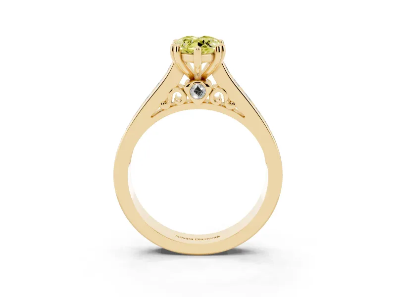 Marquise Channel Engagement Ring Setting for a Fancy Yellow Lab-Grown Diamond | Yellow Gold - Design NV-24671