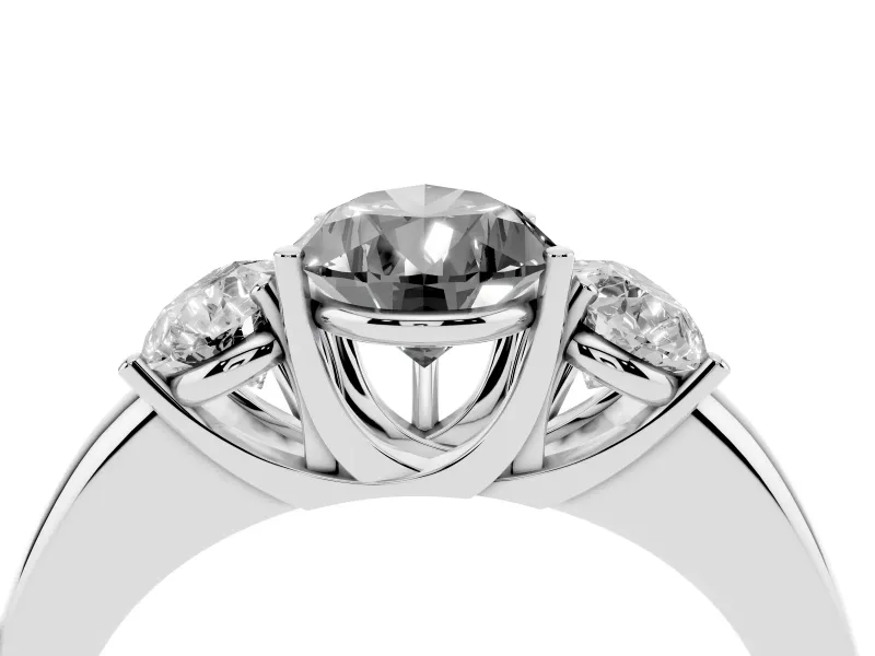 Pear-Shaped Three Stone Engagement Ring Setting for a Black Center | Matching Side Stones | Platinum