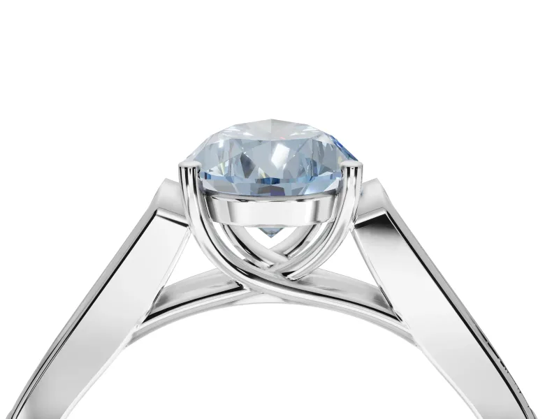 Pear-Shaped Cathedral Solitaire Engagement Ring Setting for a Fancy Blue Lab-Grown Diamond | Channel Set Band | Platinum