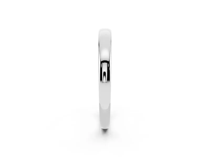Classic Plain Comfort Band Set in Platinum with Rounded Edges